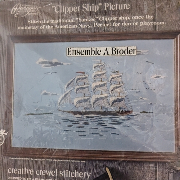 Paragon Clipper Ship crewel embroidery stitchery kit # 0324 needlepoint - Picture 4 of 4